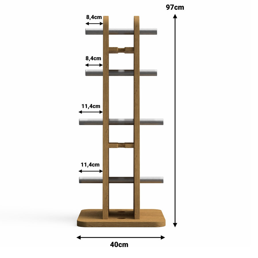 Hantel-Turm »Komplett-Set« aus Holz & Edelstahl - EdelKRAFT